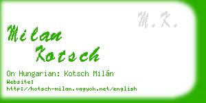 milan kotsch business card